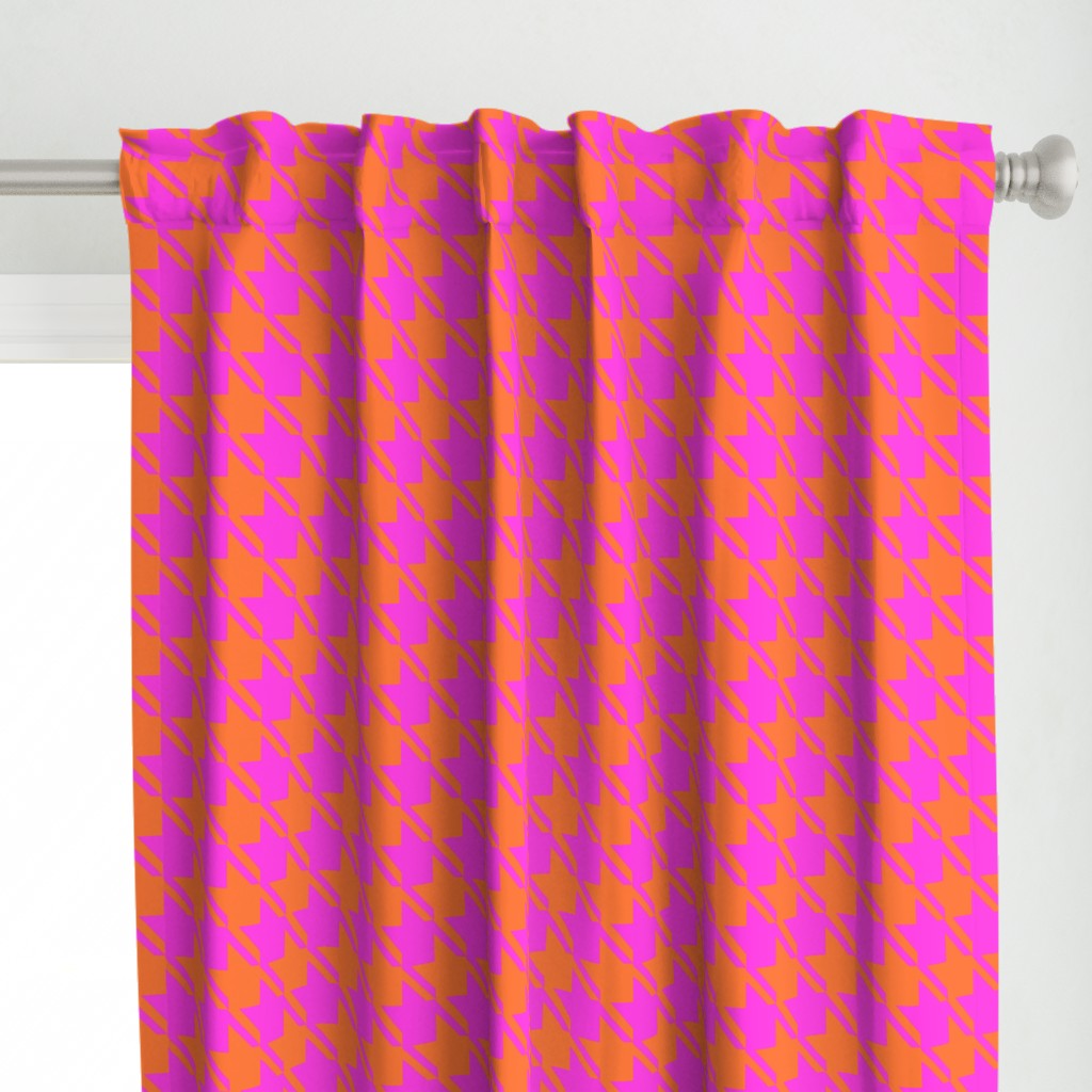 shocking pink orange houndstooth large