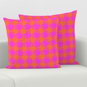 shocking pink orange houndstooth large