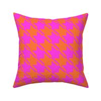 shocking pink orange houndstooth large