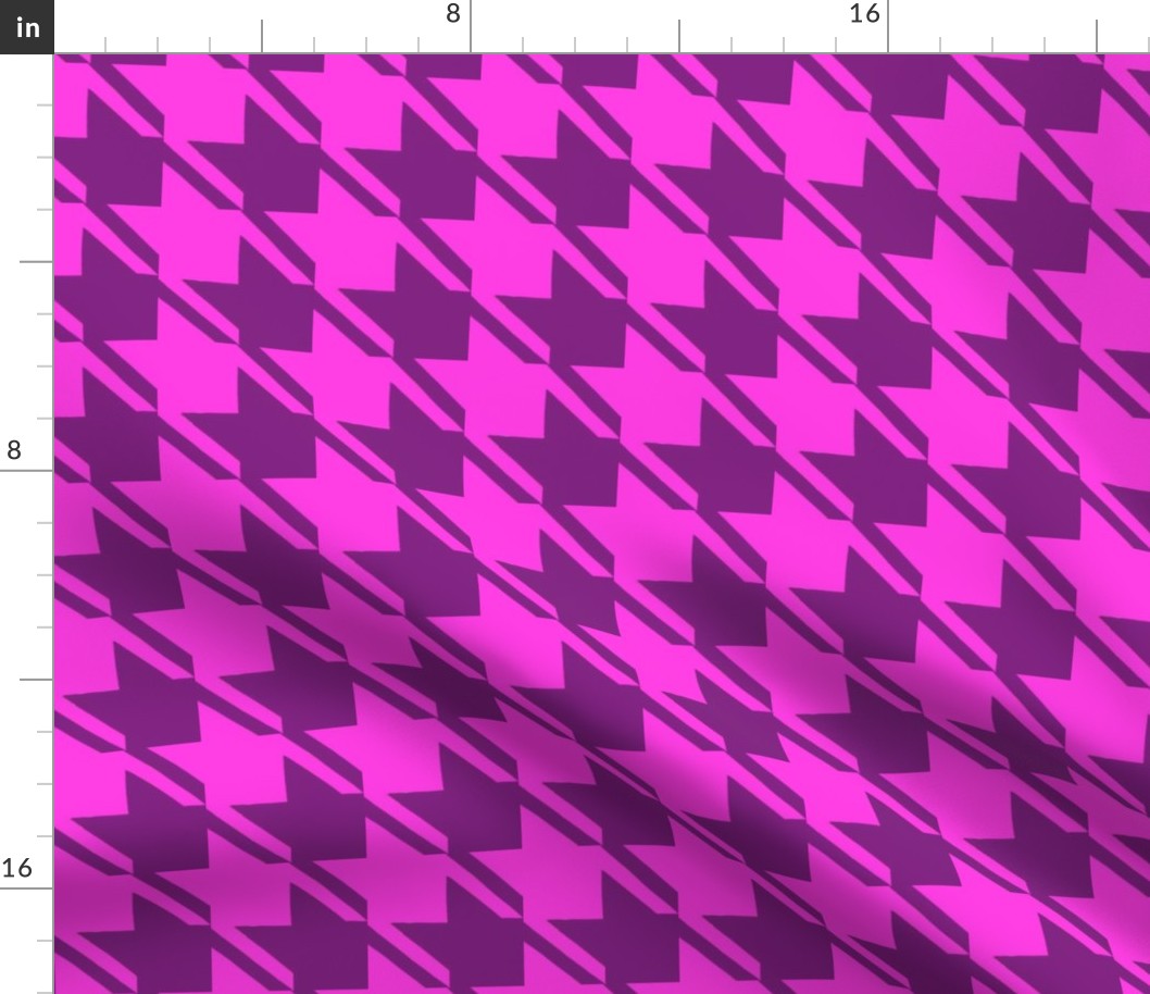 shocking pink purple houndstooth large