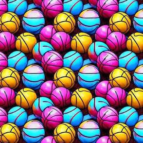 basketballs in multi colors