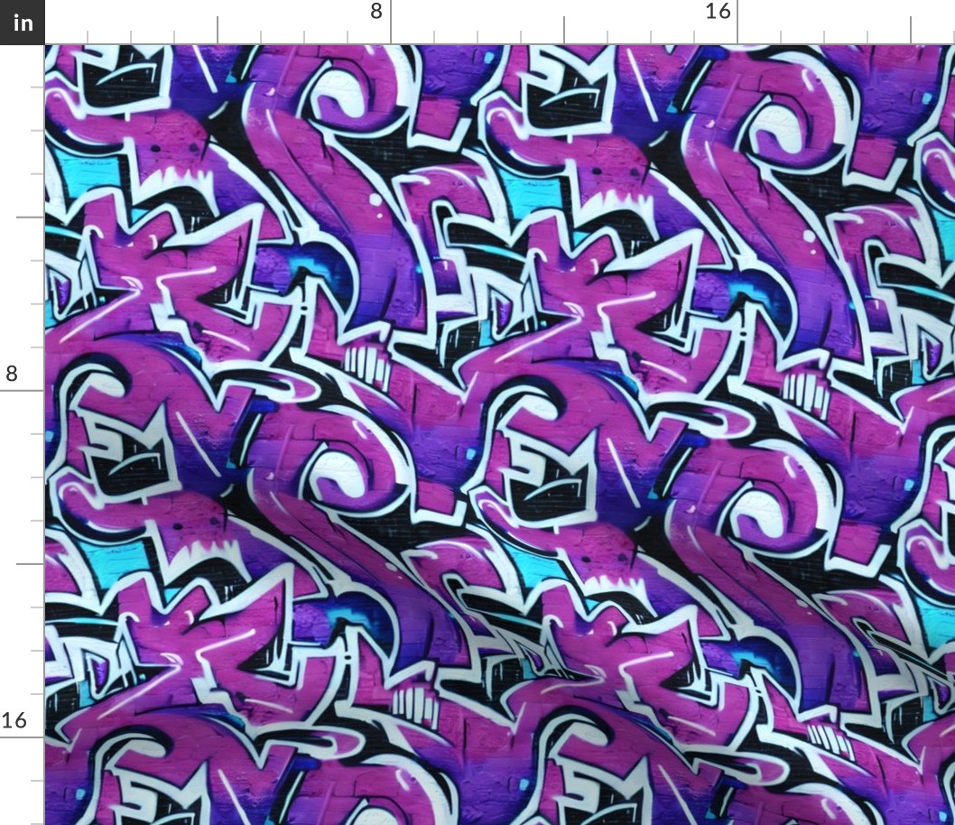 abstract graffiti purple and blue