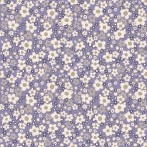 Tiny Plum, Cream and Violet Floral Ditsy Print