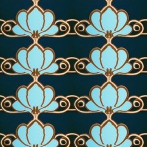 Art Deco Gilded Lotus Links