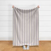 Pink, blue and brown stripes on cream - small