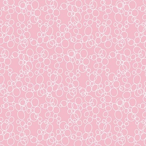 Circles White on Cotton Candy Pink