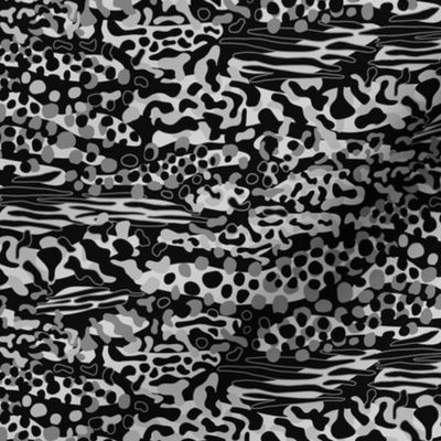 Black and White - Grey - Fearless Optimism Wild Pattern | Small ©designsbyroochita 