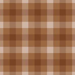 Santa Fe Earth Gingham - lighter brown rustic farmhouse earth tone rustic cabin cozy cottage core plaid