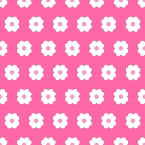 Simple Blossoms on Pink with Light Pink Centers - Large