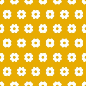 Simple Blossoms on Yellow with Yellow Centers - Large