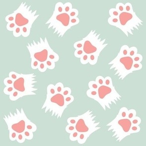 white cat paws mint