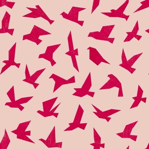 Pink Flying Birds L