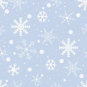 Snowflakes blue puff