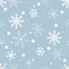 Snowflakes blue shimmer