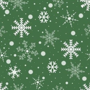 Snowflakes christmas green