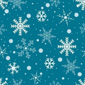 Snowflakes deep teal