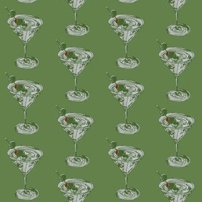 vodka martinis on green background