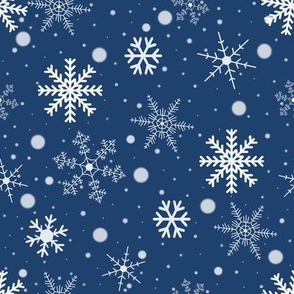 Snowflakes mid navy