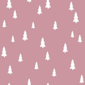 small scale minimalist trees - white on pink
