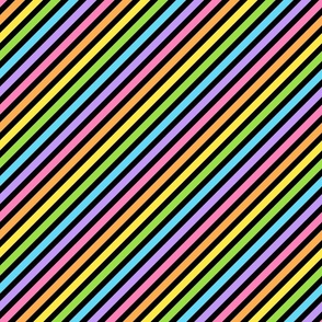 Rainbow Diagonal Stripe Black