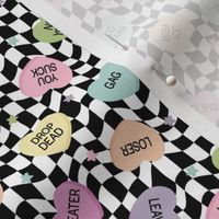 Pastel Conversation Hearts Not Sweary Checker BG - XS Scale