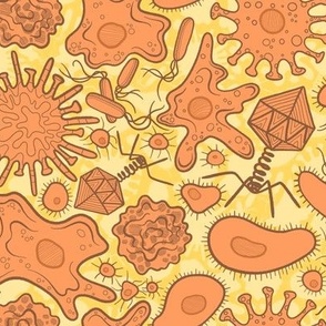 Orange Doodle Microbes