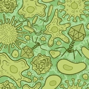 Green  Doodle Microbes