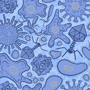 Blue Doodle Microbes
