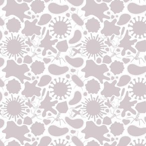 Viva Magenta  Microbes - Coordinating Fabric Grey