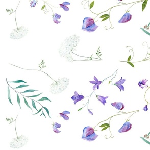 white purple flower pattern 