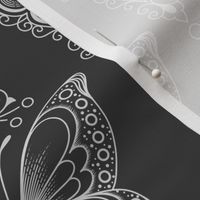 2535 B - Ornamental butterflies, black and white