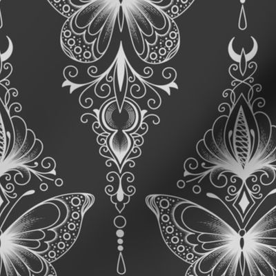 2535 B - Ornamental butterflies, black and white