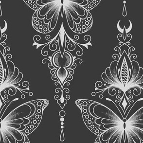 2535 B - Ornamental butterflies, black and white