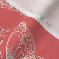 2535 D - Ornamental butterflies, coral pink