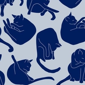 Cats All Day Blue