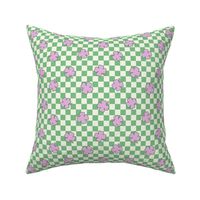 St Patricks Clover Checkerboard Purple and Green