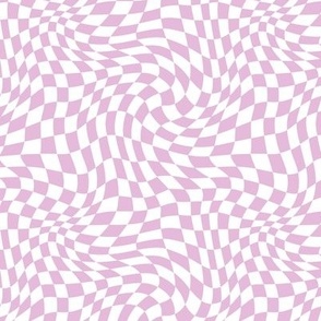 Wavy Lilac Checkerboard Optical Pattern