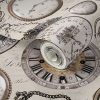 Antique Clocks And  dials - sepia beige