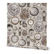 Antique Clocks And  dials - sepia beige