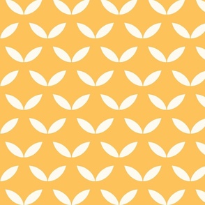 White simple leaves on yellow - medium 