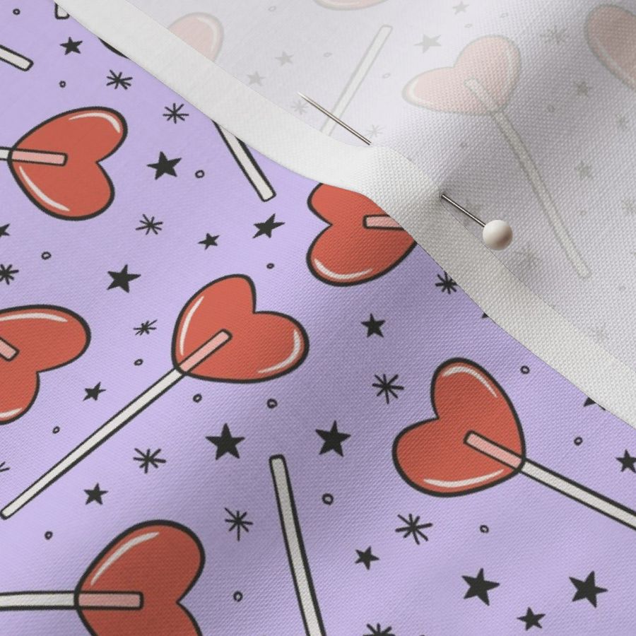 Valentines Heart Pops Lilac Background