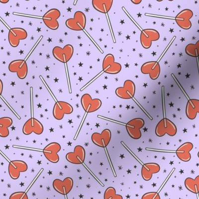 Valentines Heart Pops Lilac Background