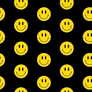 Yellow Smiley - Black Background