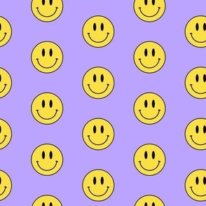 Yellow Smiley - Lilac Background