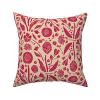 Garden Wall | Viva Magenta block print floral