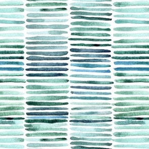 Emerald and teal striped vibes - watercolor geometrical striated - brush strokes - minimal scandi abstract b091-2