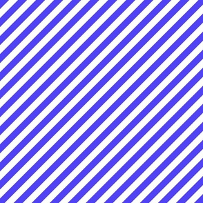 Classic Diagonal Stripes // Neon Periwinkle and White