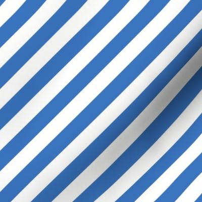 Classic Diagonal Stripes // Dark Sky Blue and White
