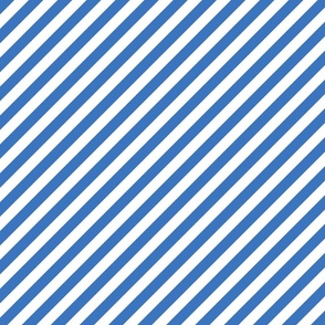 Classic Diagonal Stripes // Dark Sky Blue and White