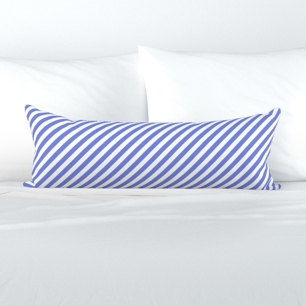 Classic Diagonal Stripes // Periwinkle and White